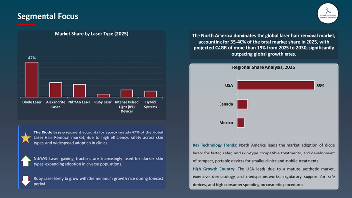 laser hair remover -Segmental focus