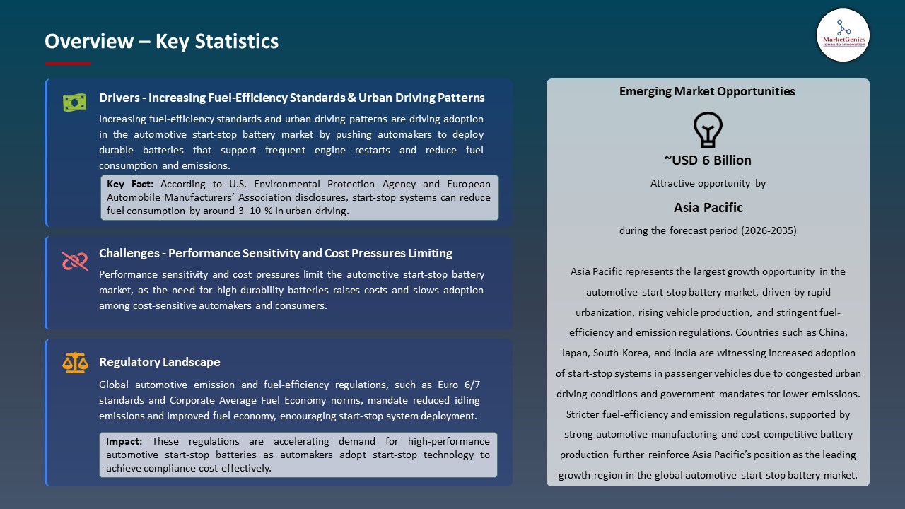 Global Automotive Start Stop Battery Market 2026-2035_Overview – Key Statistics