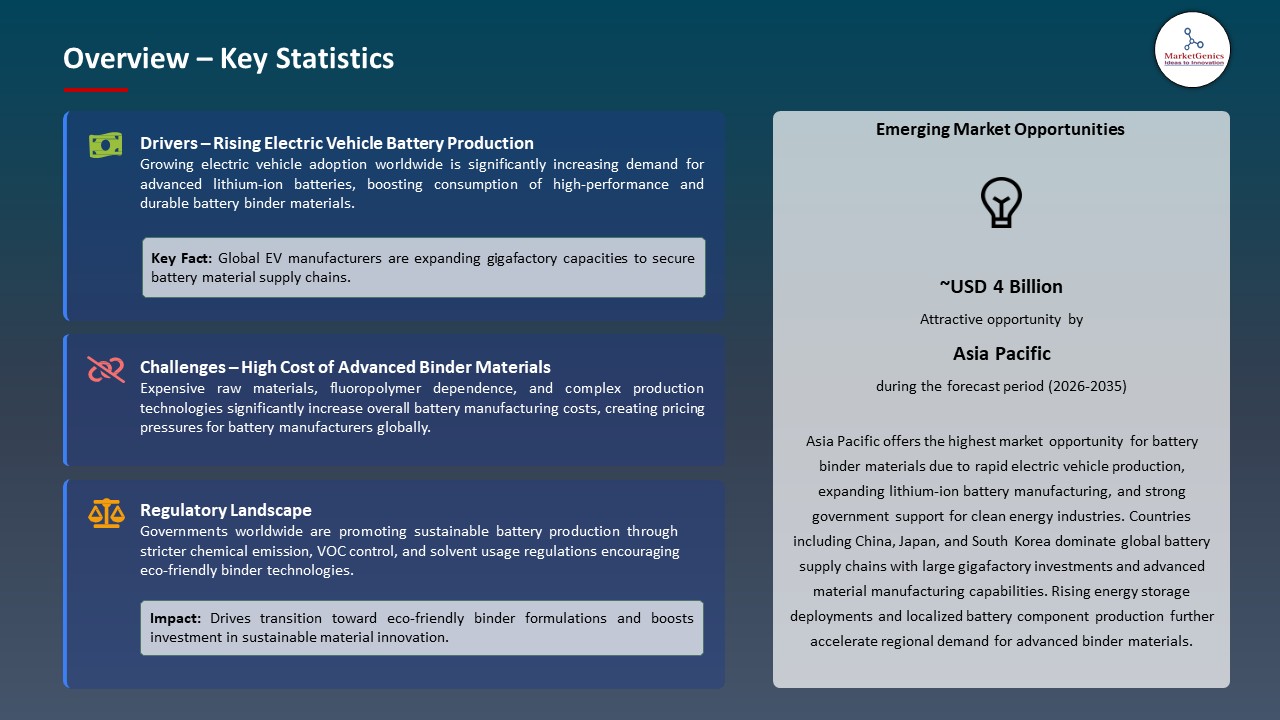 Global Battery Binder Materials Market 2026-2035_Overview – Key Statistics