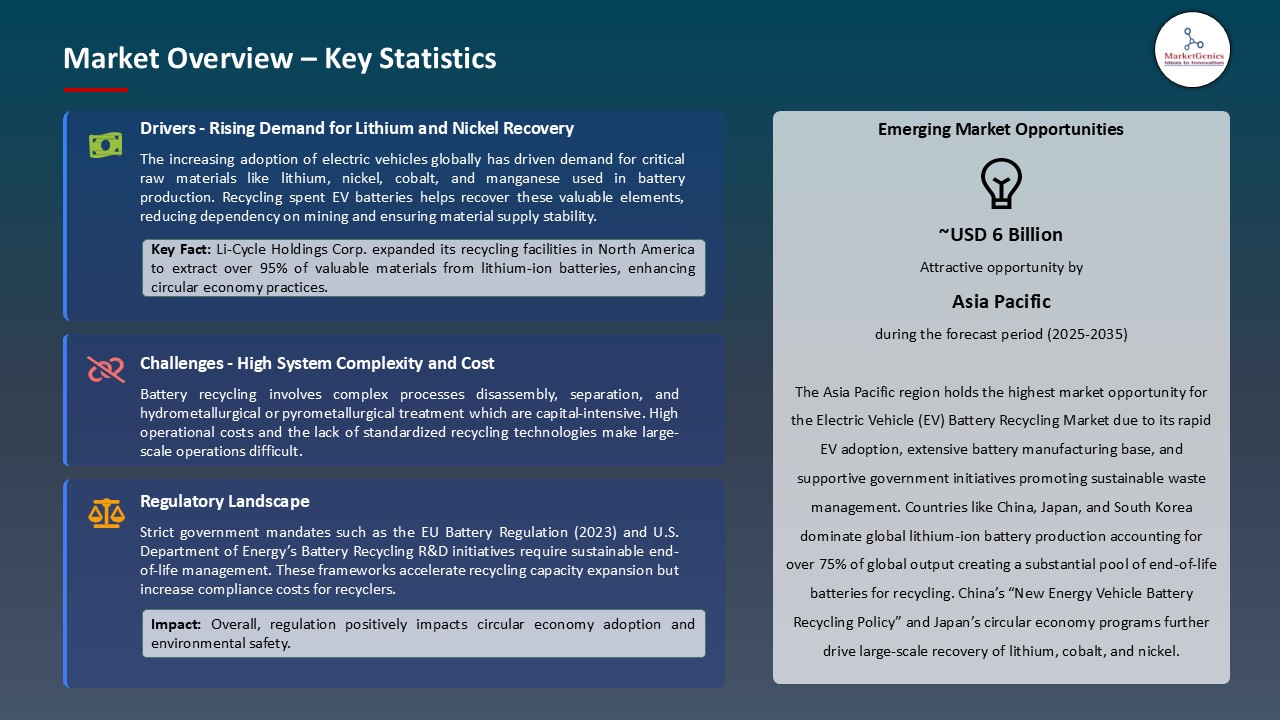 Electric Vehicle Battery Recycling Market_Overview – Key Statistics
