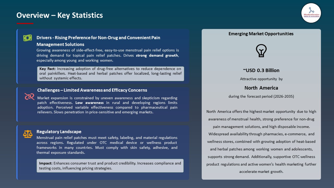 Global Menstrual Pain Relief Patches Market  2026-2035_Overview – Key Statistics