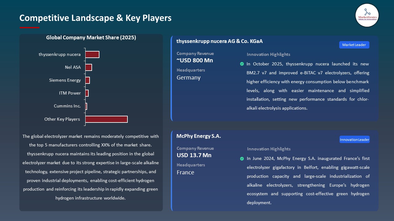 Global Electrolyzer Market 2026-2035_Competitive Landscape & Key Players