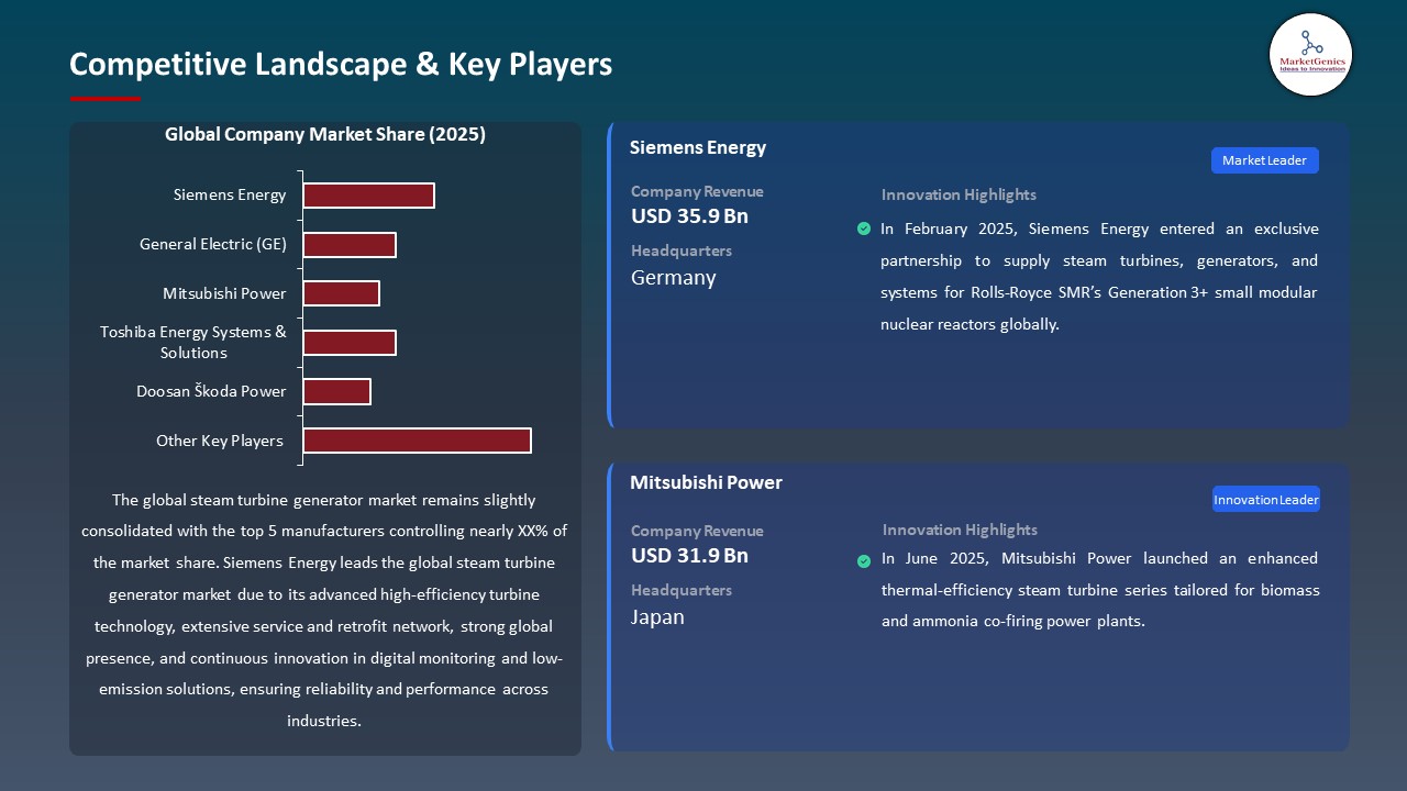 Global Steam Turbine Generator Market 2026-2035_Competitive Landscape & Key Players
