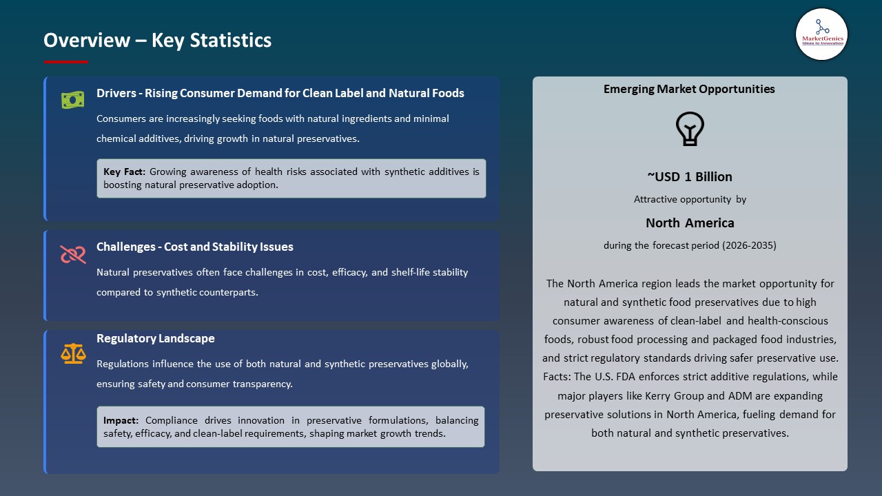 Global Natural and Synthetic Food Preservatives Market 2026-2035_Overview – Key Statistics